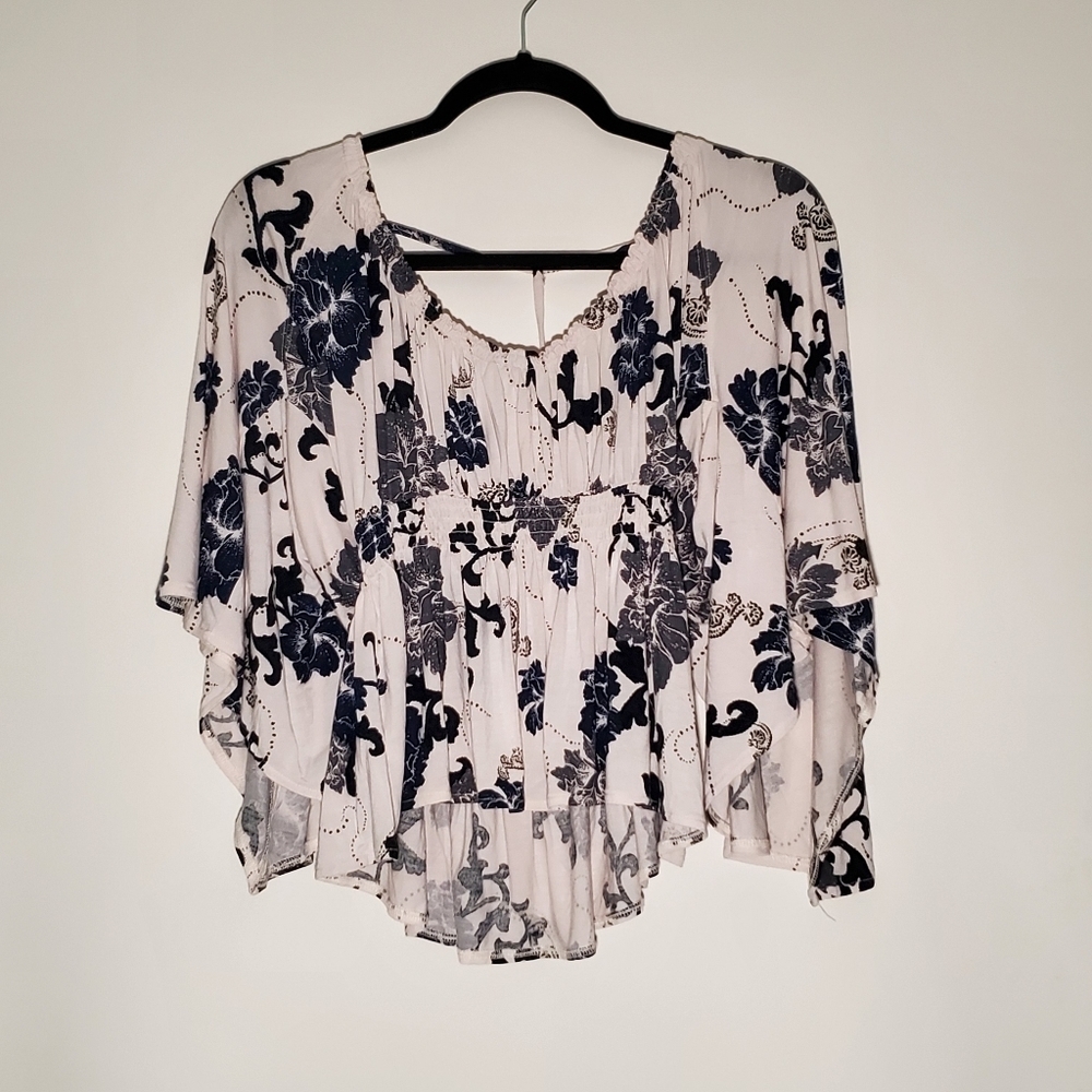 Free People Bohemian/Peasant Floral Blouse- Women- Size XS